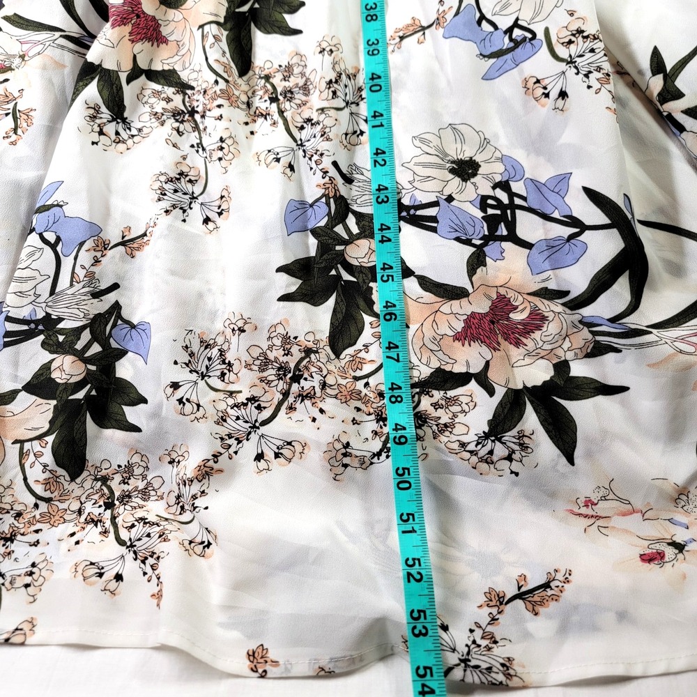 Shein Dress Womens Large White Floral Long Sleeve Maxi Flowy Boho Spring Elegant - Picture 12 of 13